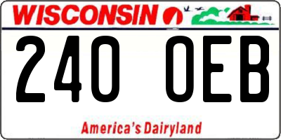 WI license plate 240OEB