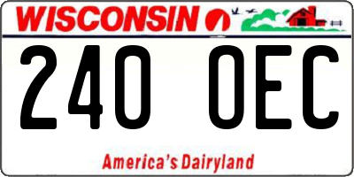 WI license plate 240OEC