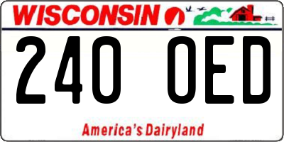 WI license plate 240OED