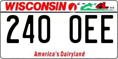 WI license plate 240OEE