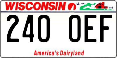 WI license plate 240OEF