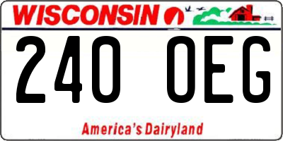 WI license plate 240OEG