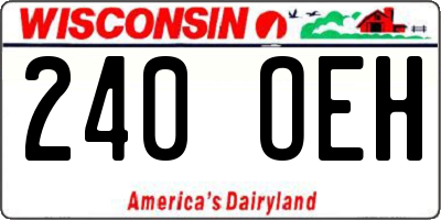 WI license plate 240OEH