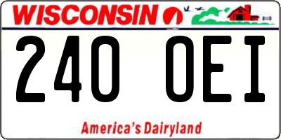 WI license plate 240OEI