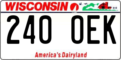 WI license plate 240OEK