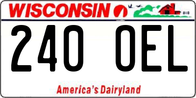 WI license plate 240OEL