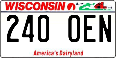 WI license plate 240OEN