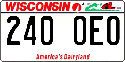 WI license plate 240OEO