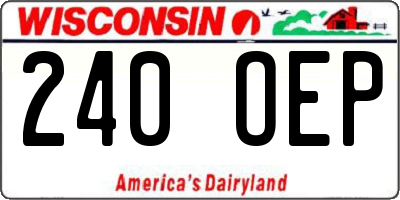 WI license plate 240OEP