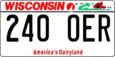 WI license plate 240OER
