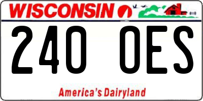 WI license plate 240OES