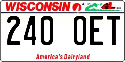 WI license plate 240OET