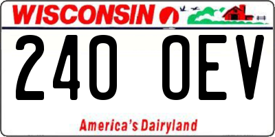 WI license plate 240OEV