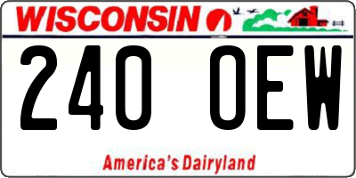 WI license plate 240OEW