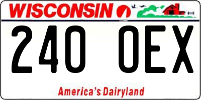 WI license plate 240OEX