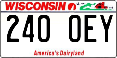 WI license plate 240OEY