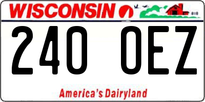 WI license plate 240OEZ
