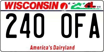 WI license plate 240OFA