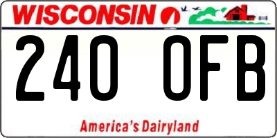 WI license plate 240OFB