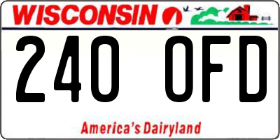 WI license plate 240OFD