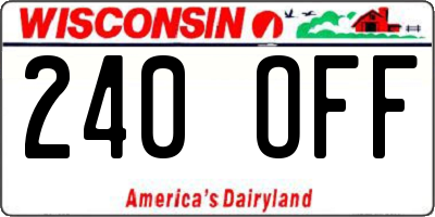 WI license plate 240OFF
