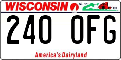 WI license plate 240OFG