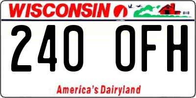 WI license plate 240OFH