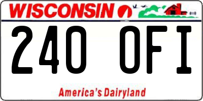 WI license plate 240OFI