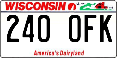 WI license plate 240OFK