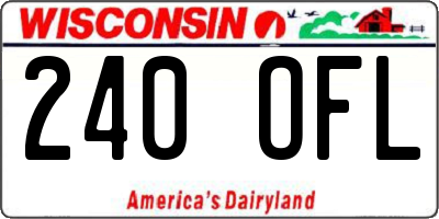WI license plate 240OFL