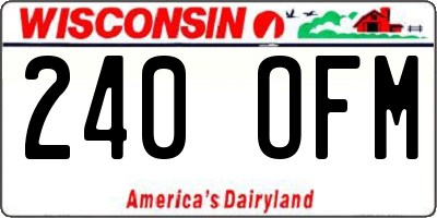 WI license plate 240OFM