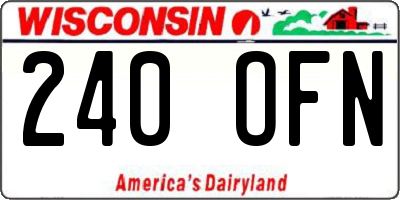 WI license plate 240OFN