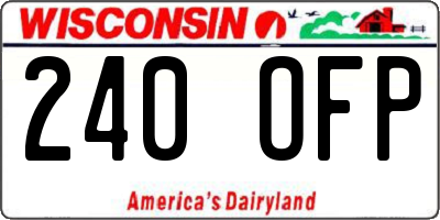 WI license plate 240OFP