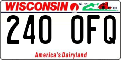 WI license plate 240OFQ