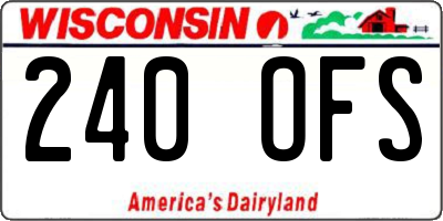 WI license plate 240OFS