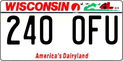 WI license plate 240OFU