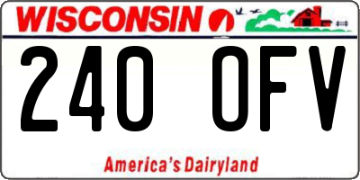 WI license plate 240OFV