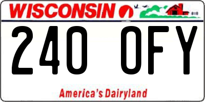 WI license plate 240OFY