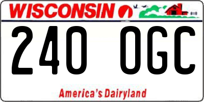 WI license plate 240OGC
