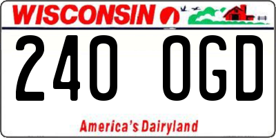 WI license plate 240OGD