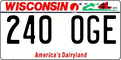 WI license plate 240OGE