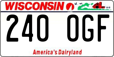 WI license plate 240OGF