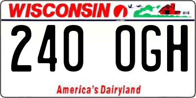 WI license plate 240OGH
