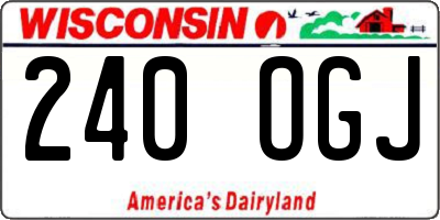 WI license plate 240OGJ