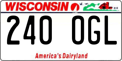 WI license plate 240OGL