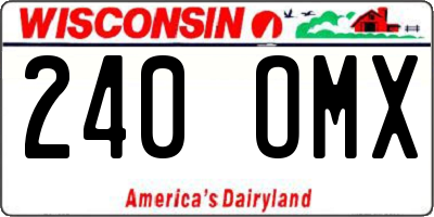 WI license plate 240OMX