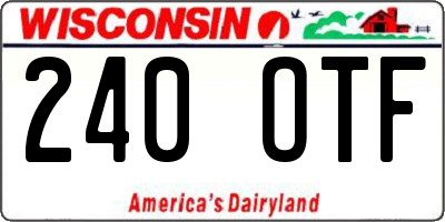 WI license plate 240OTF