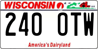 WI license plate 240OTW