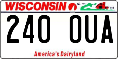 WI license plate 240OUA