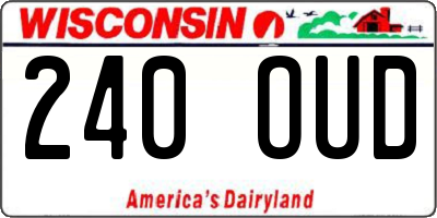 WI license plate 240OUD
